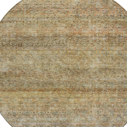 8' X 10' Wheat And Brown Striped Washable Indoor Outdoor Area Rug