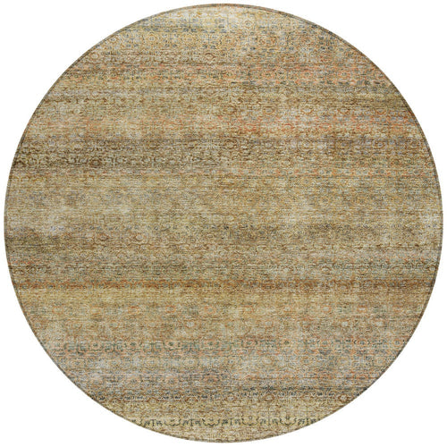 8' X 10' Wheat And Brown Striped Washable Indoor Outdoor Area Rug