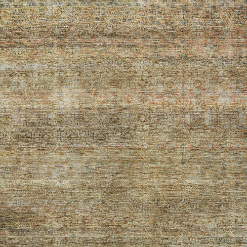 8' X 10' Wheat And Brown Striped Washable Indoor Outdoor Area Rug