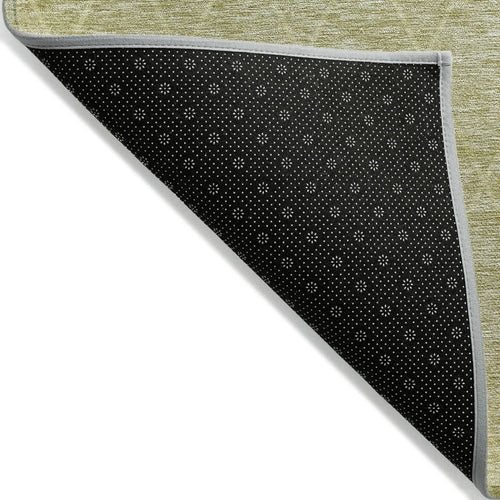 8' X 10' Artichoke Green And Beige Geometric Washable Indoor Outdoor