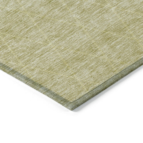 8' X 10' Artichoke Green And Beige Geometric Washable Indoor Outdoor