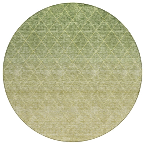 8' X 10' Artichoke Green And Beige Geometric Washable Indoor Outdoor