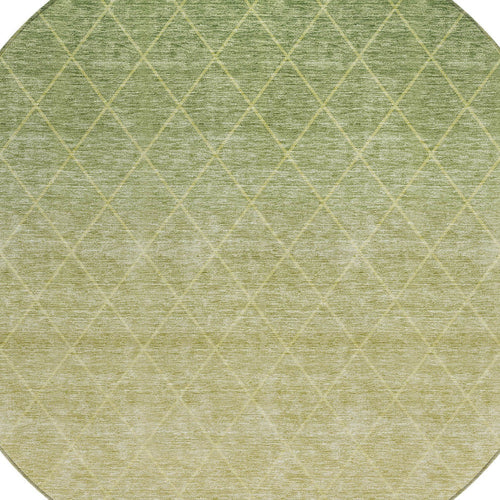 8' X 10' Artichoke Green And Beige Geometric Washable Indoor Outdoor